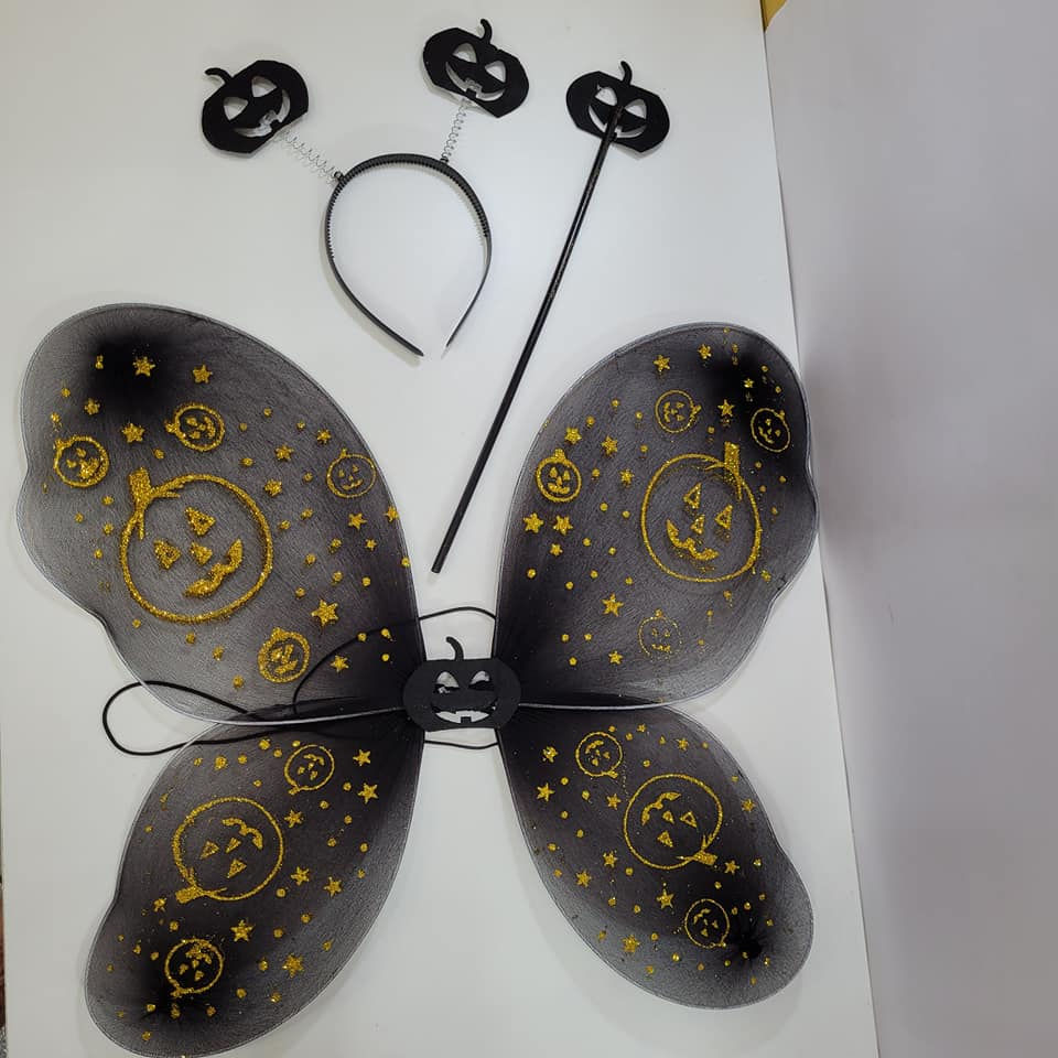 Miniatura: Kit Asa com Tiara e Varinha para Festas Halloween