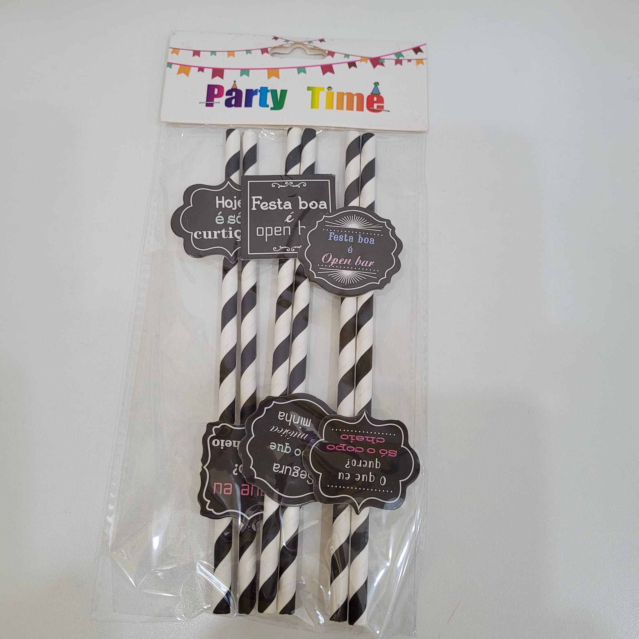 Kit Canudo de Papel com Aplique para Festas