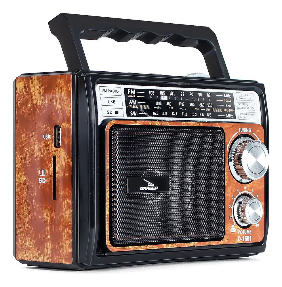 Miniatura: Rádio Portátil AM FM Recarregável D-1601 Grasep