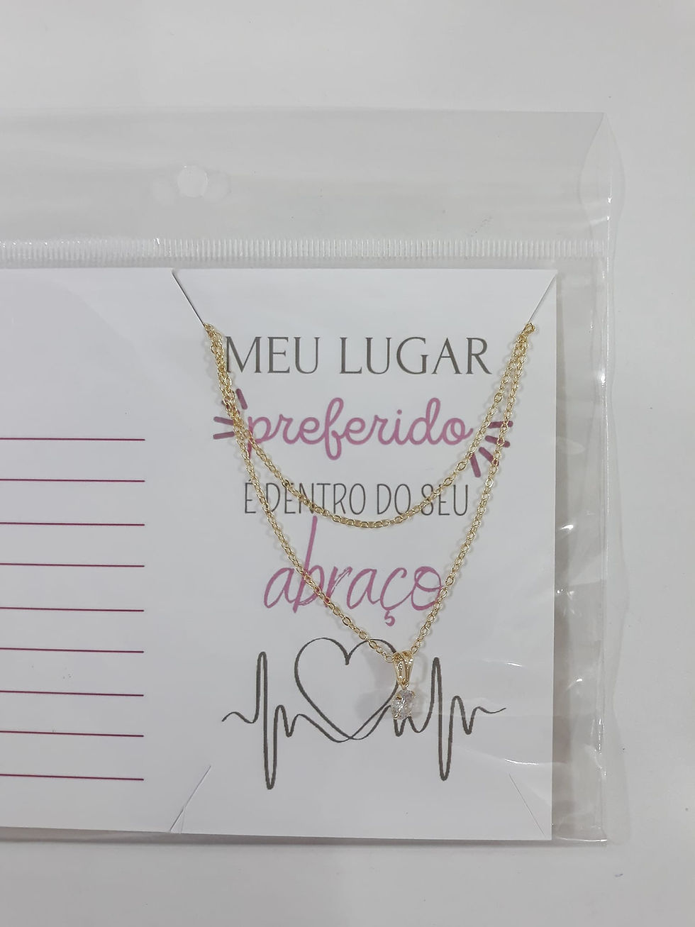 Miniatura: Colar Folheado com Cartão Comemorativo Romântico