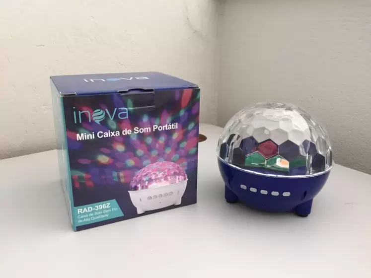 Miniatura: Globo de Luz Mini Caixa de Som Bluetooth Portátil