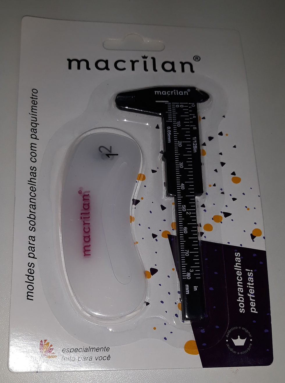 Miniatura: Moldes para Sobrancelhas com Paquímetro Macrilan