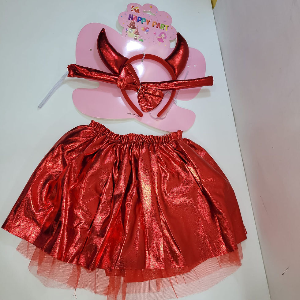 Miniatura: Kit Diabinha Infantil com Saia Tiara Gravata e Rabinho