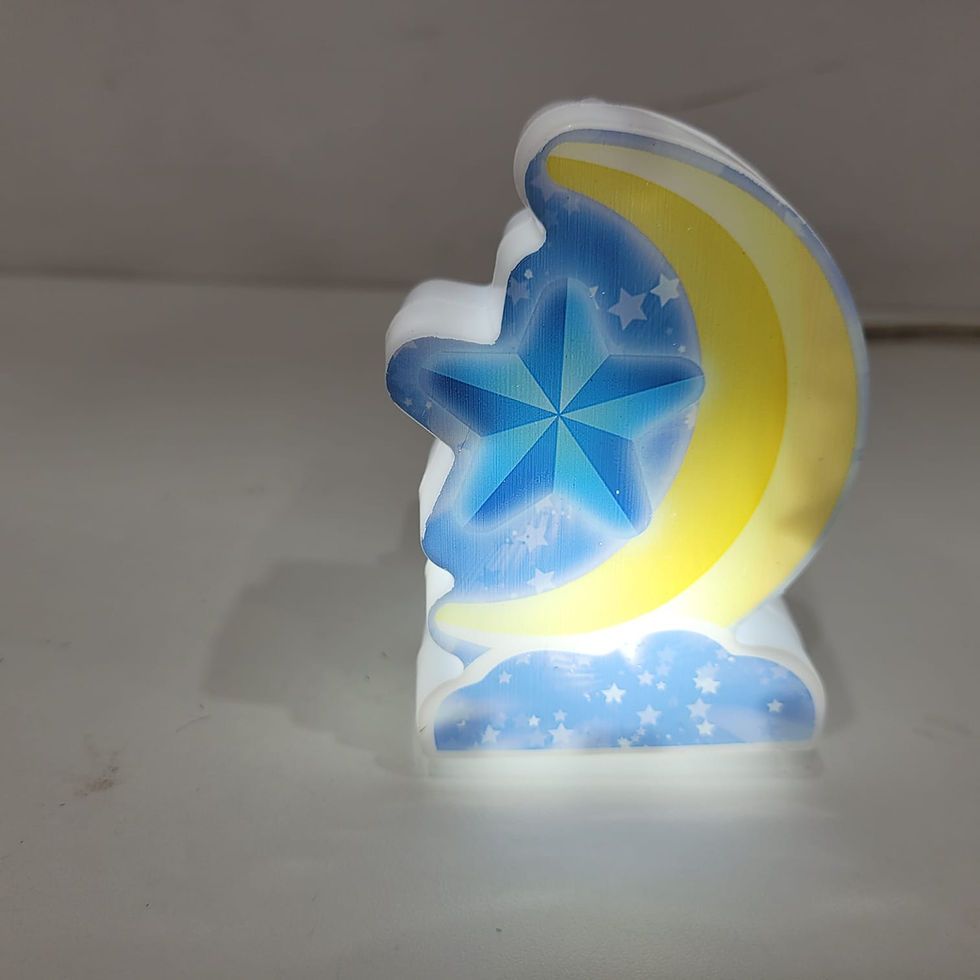 Miniatura: Luminária Abajur de Tomada Moto, Unicórnio, Lua