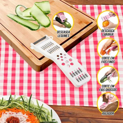 Miniatura: Descascador Ralador Fatiador Frutas Legumes 5 Em 1 Keita