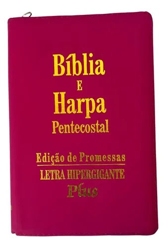 Miniatura: Bíblia Sagrada Letra Hipergigante Plus Com Zíper Capa Pink