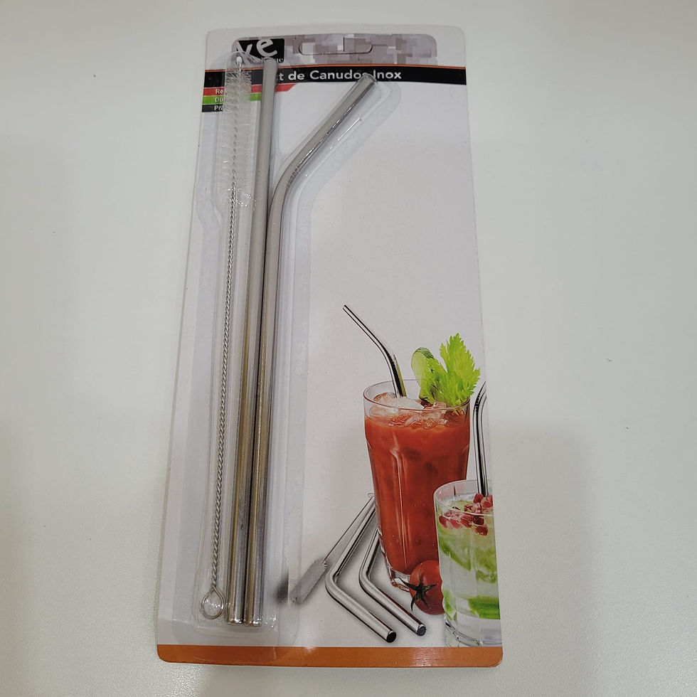 Miniatura: Canudo Inox 2 peças e Escova para Limpeza Ke Home