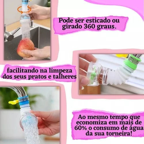Miniatura: Bico de Torneira Flexível Chuveirinho Extensor com Filtro