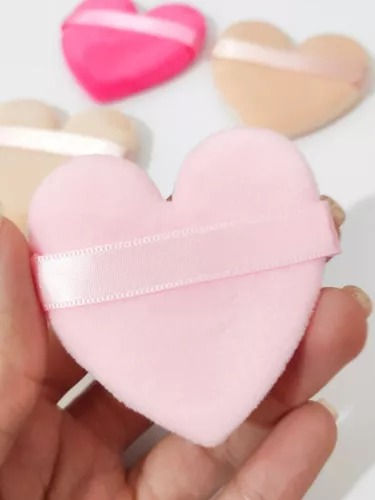 Miniatura: Esponja Puff Coração Veludo Para Maquiagem Bilansy