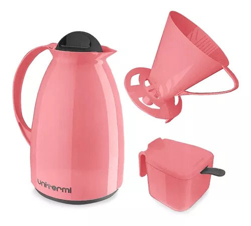 Miniatura: Kit Café Prático Garrafa Térmica, Suporte para Filtro e Açucareiro Unitermi