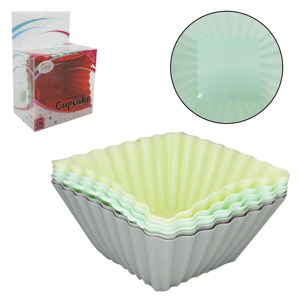 Miniatura: Forminhas De Silicone Cupcake Quadradas com 6 peças Cosy