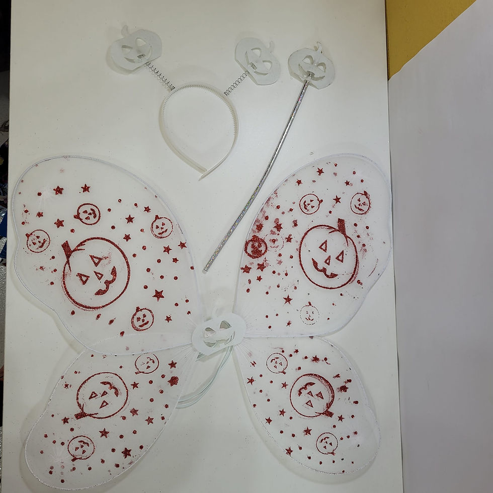 Miniatura: Kit Asa com Tiara e Varinha para Festas Halloween