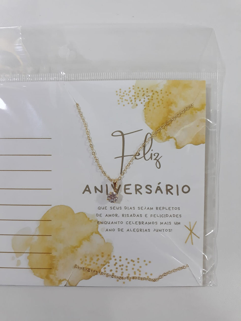 Miniatura: Colar Folheado com Cartão Comemorativo Aniversário