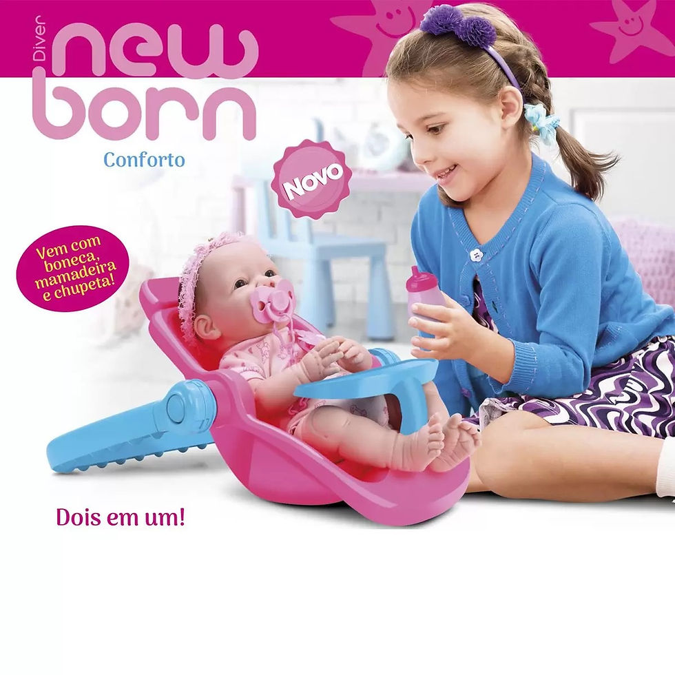 Miniatura: Boneca New Born com Bebê Conforto