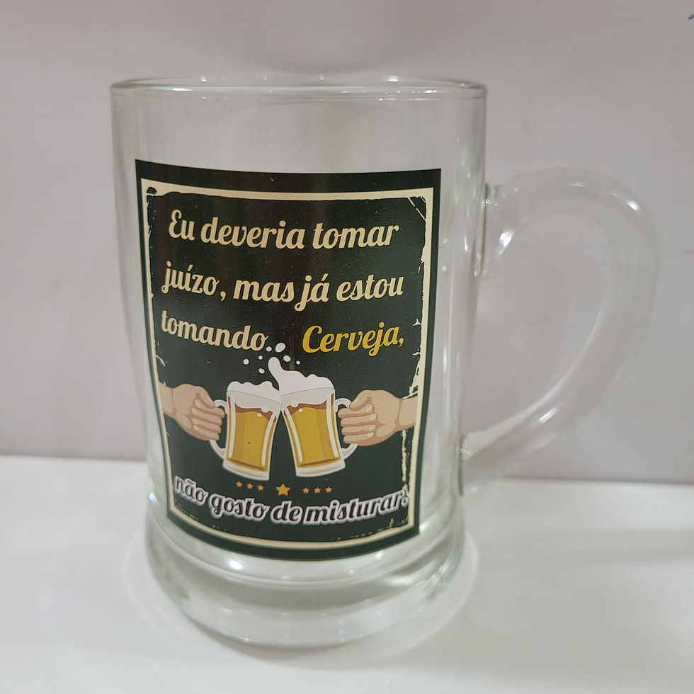 Miniatura: Caneca de Cerveja Divertida de Vidro 385ml