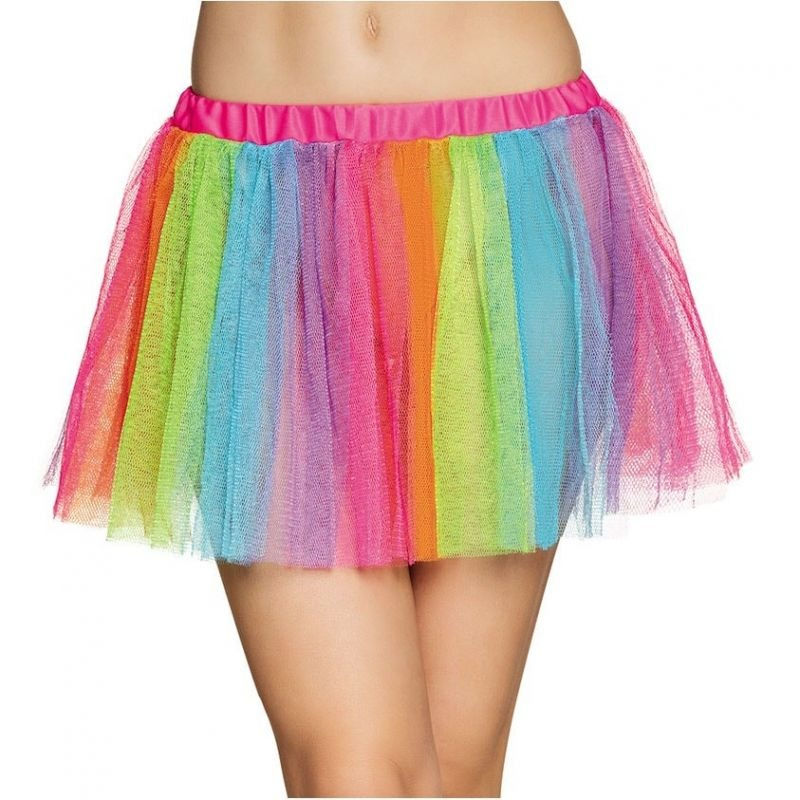 Miniatura: Saia de Tule Arco-íris Infantil 30cm