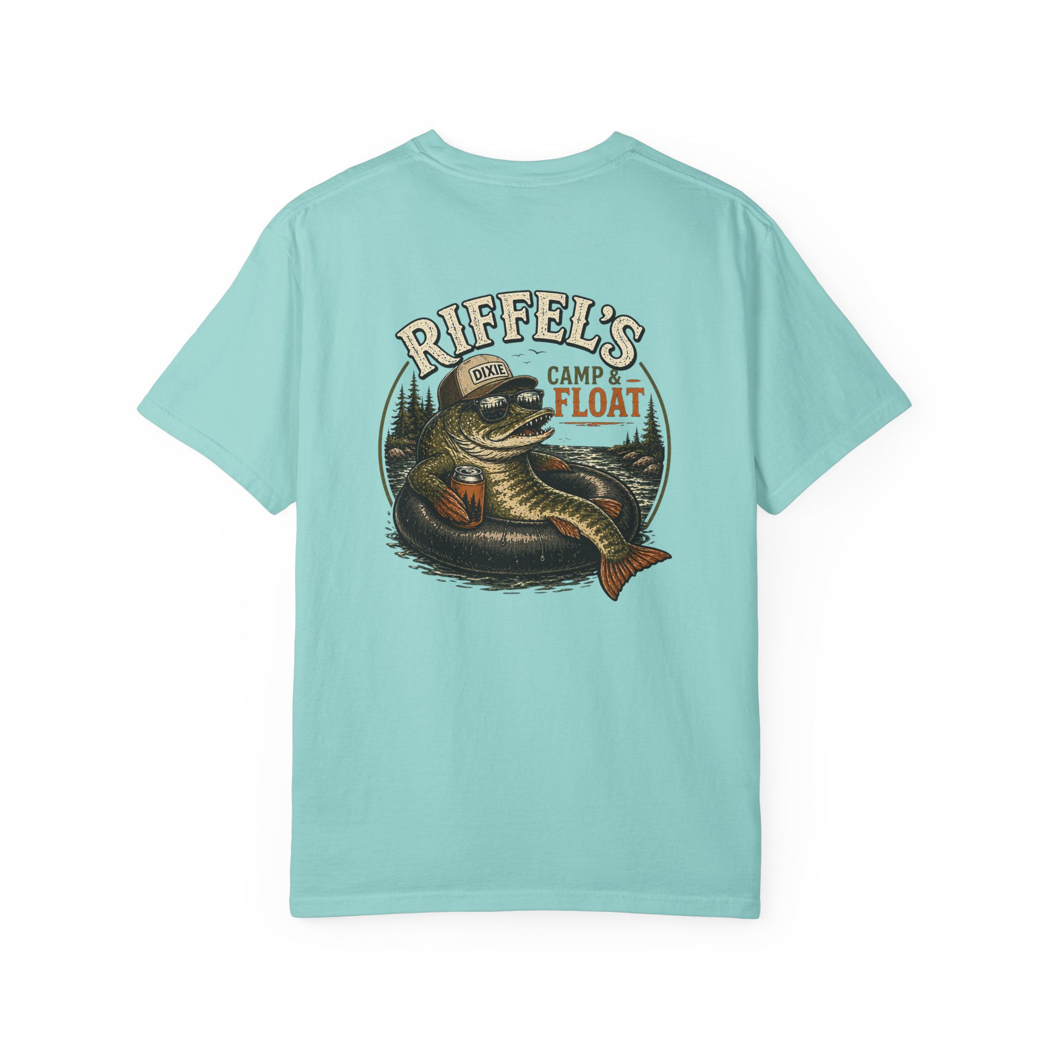 Fishing T-Shirt — "Riffel's Camp & Float" Bass Graphic Tee