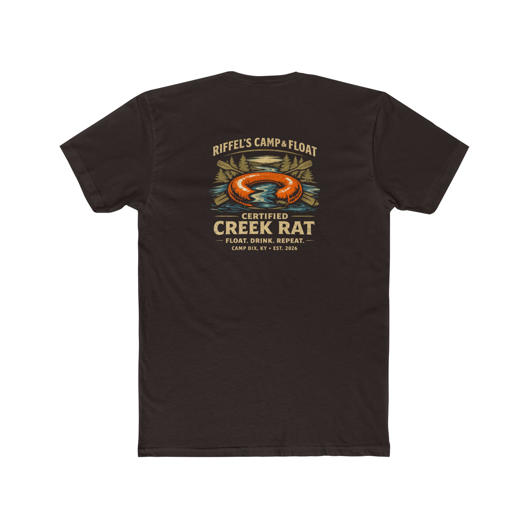 Creek Rat Camp Tee - "Riffel's Camp & Float" Retro Fishing T‑Shirt