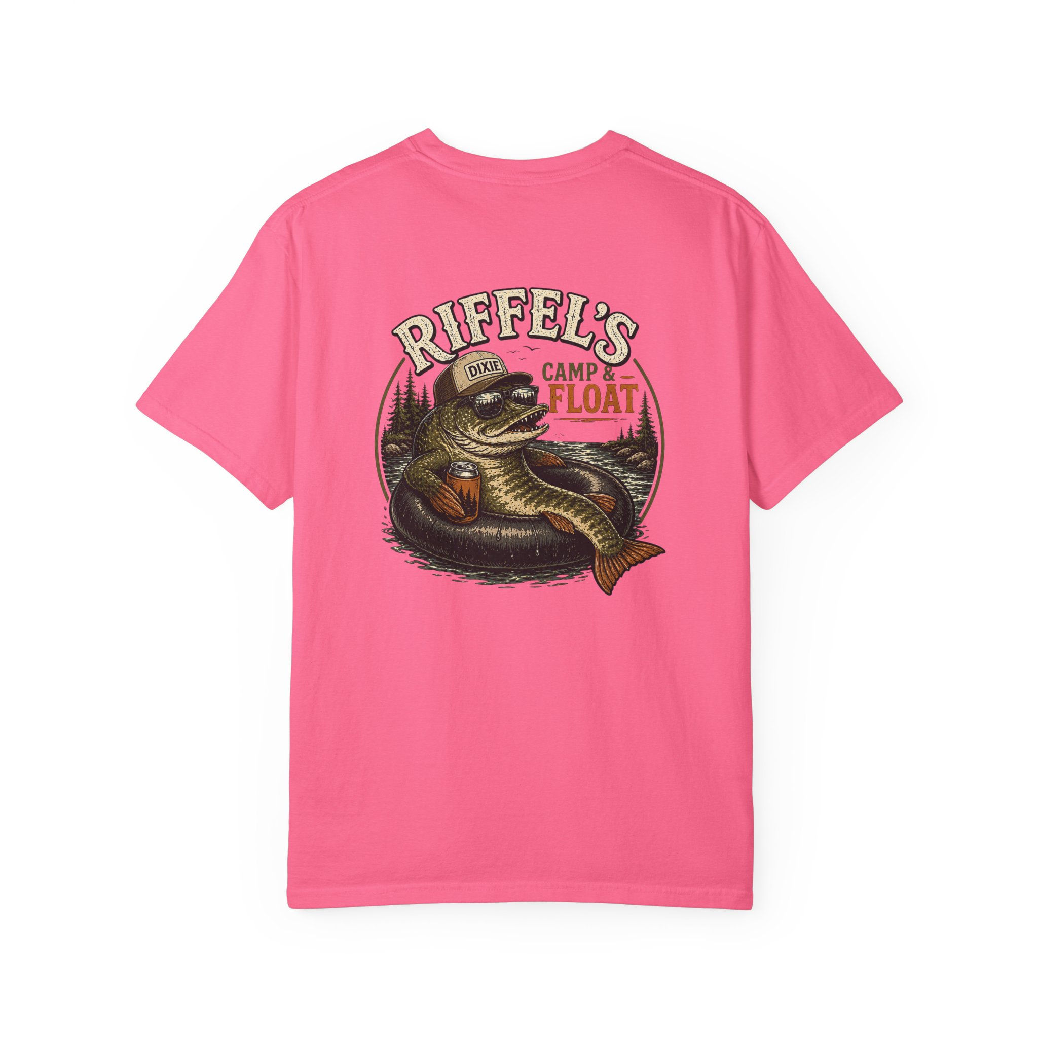 Fishing T-Shirt — "Riffel's Camp & Float" Bass Graphic Tee
