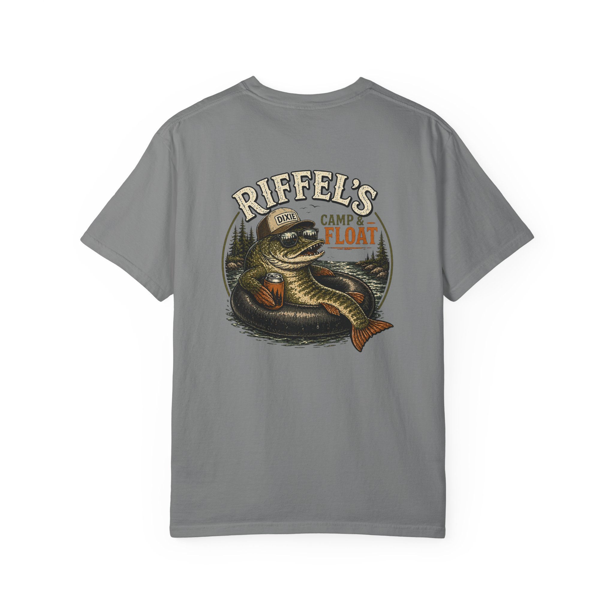 Fishing T-Shirt — "Riffel's Camp & Float" Bass Graphic Tee