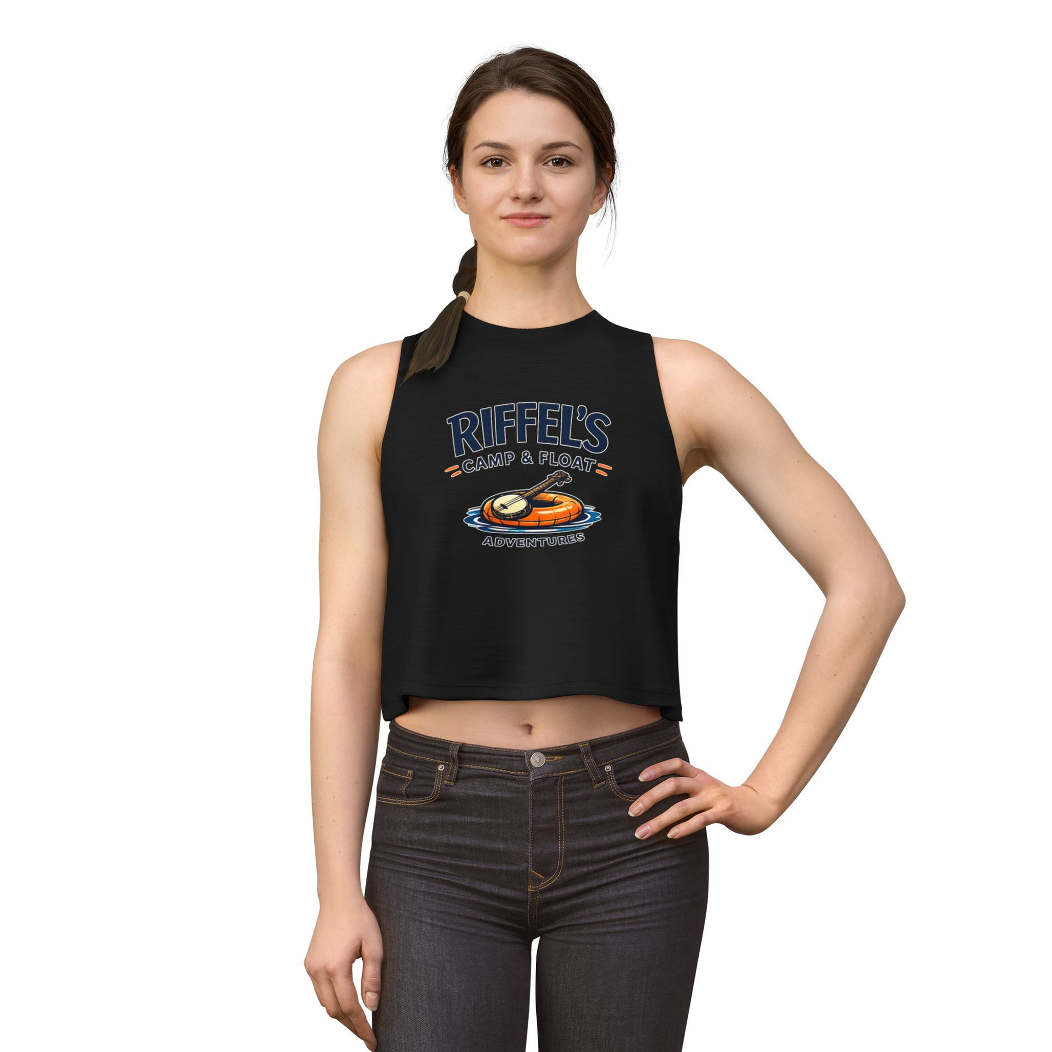 Camp & Float Adventures Crop Top — "Riffel's" Outdoor Summer Tank