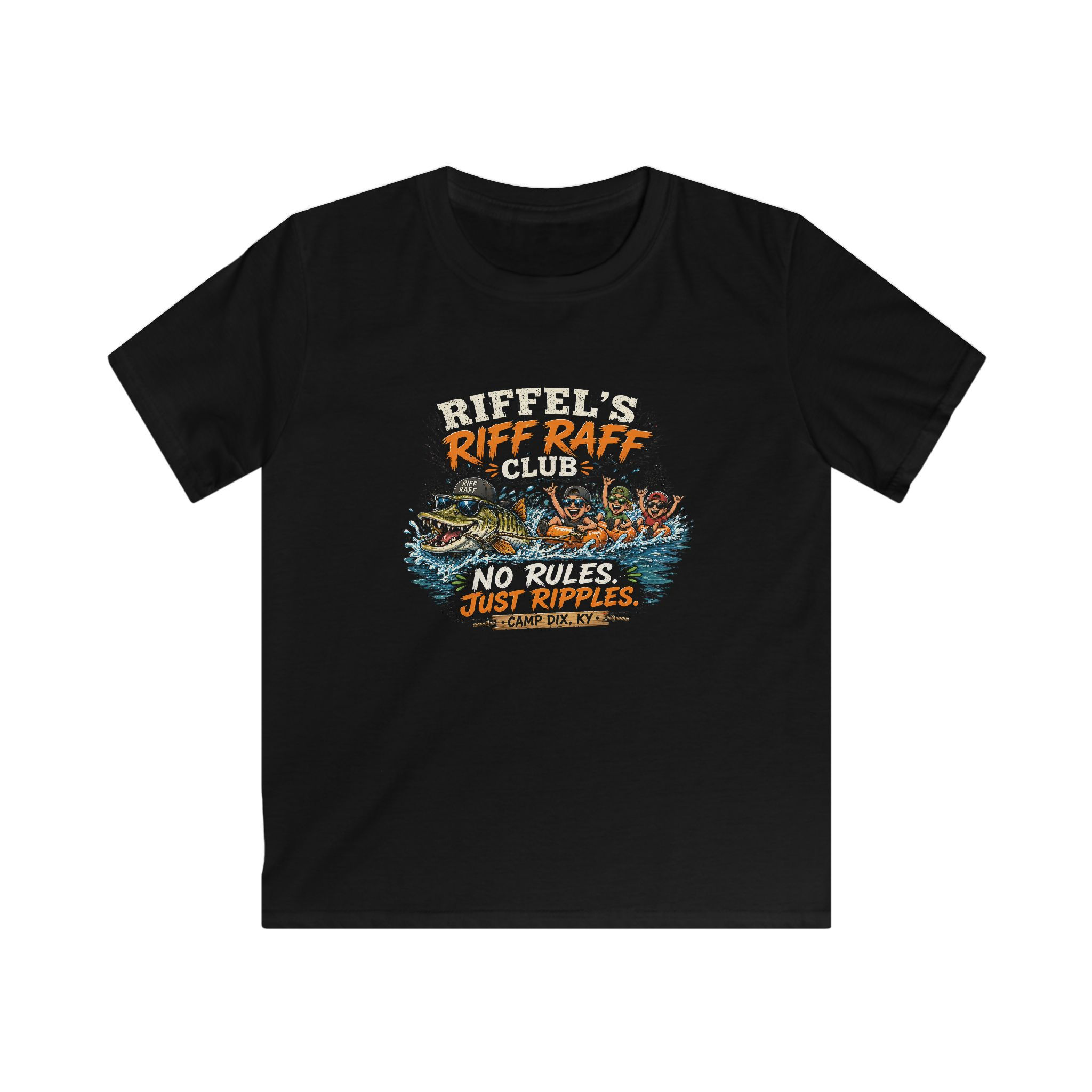 Kids Tee — Riffel's Riff Raff Club: Creek & Sun Graphic
