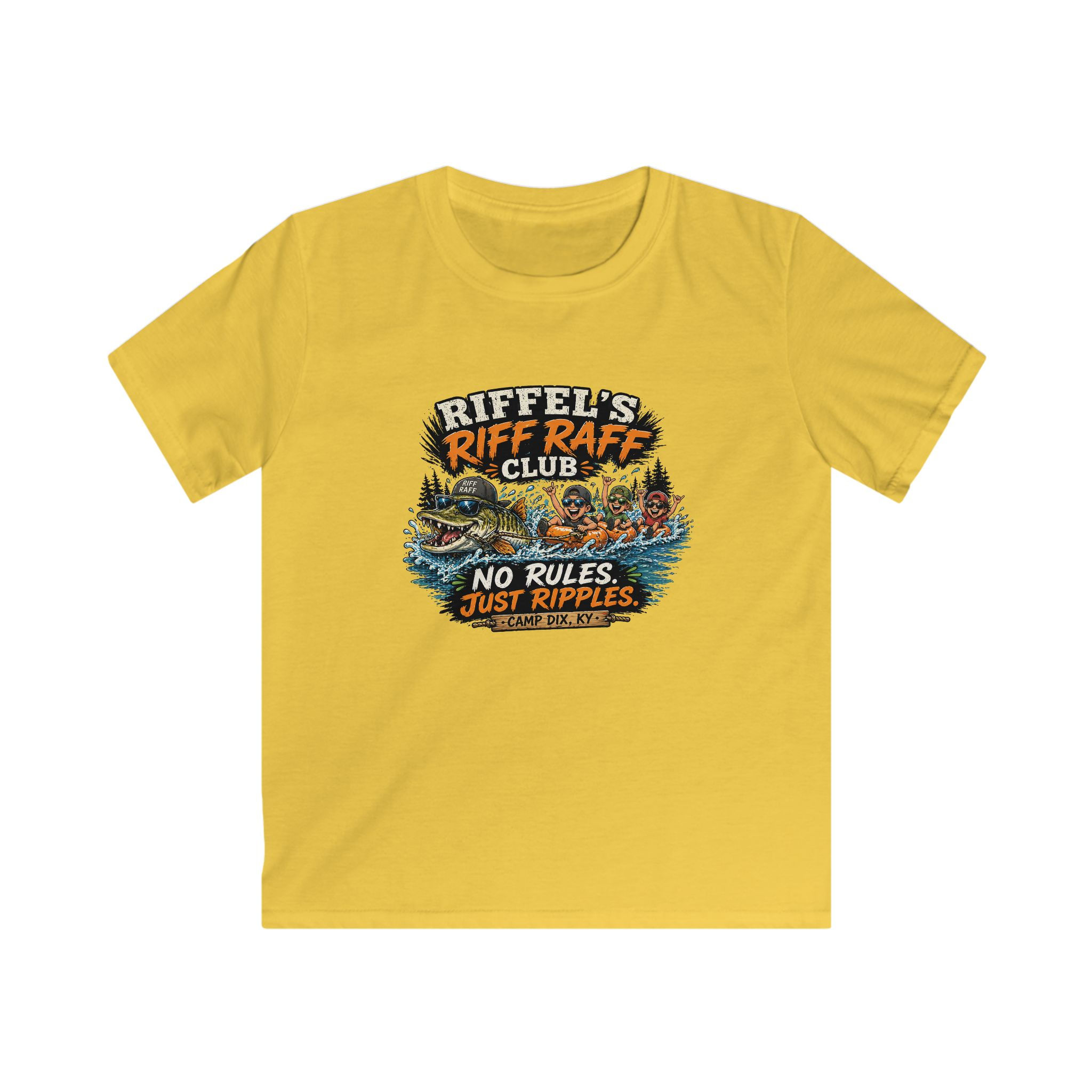 Kids Tee — Riffel's Riff Raff Club: Creek & Sun Graphic