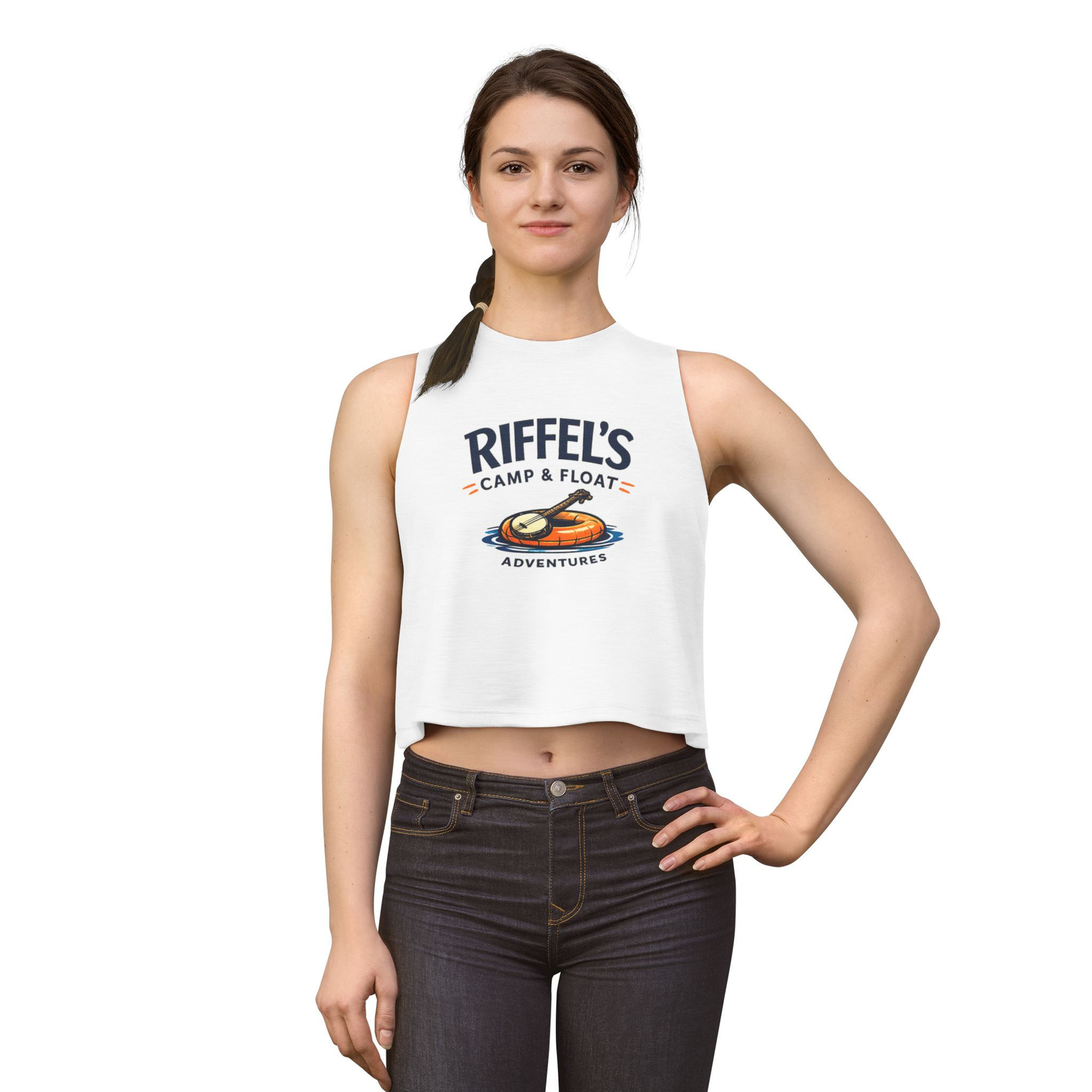 Camp & Float Adventures Crop Top — "Riffel's" Outdoor Summer Tank