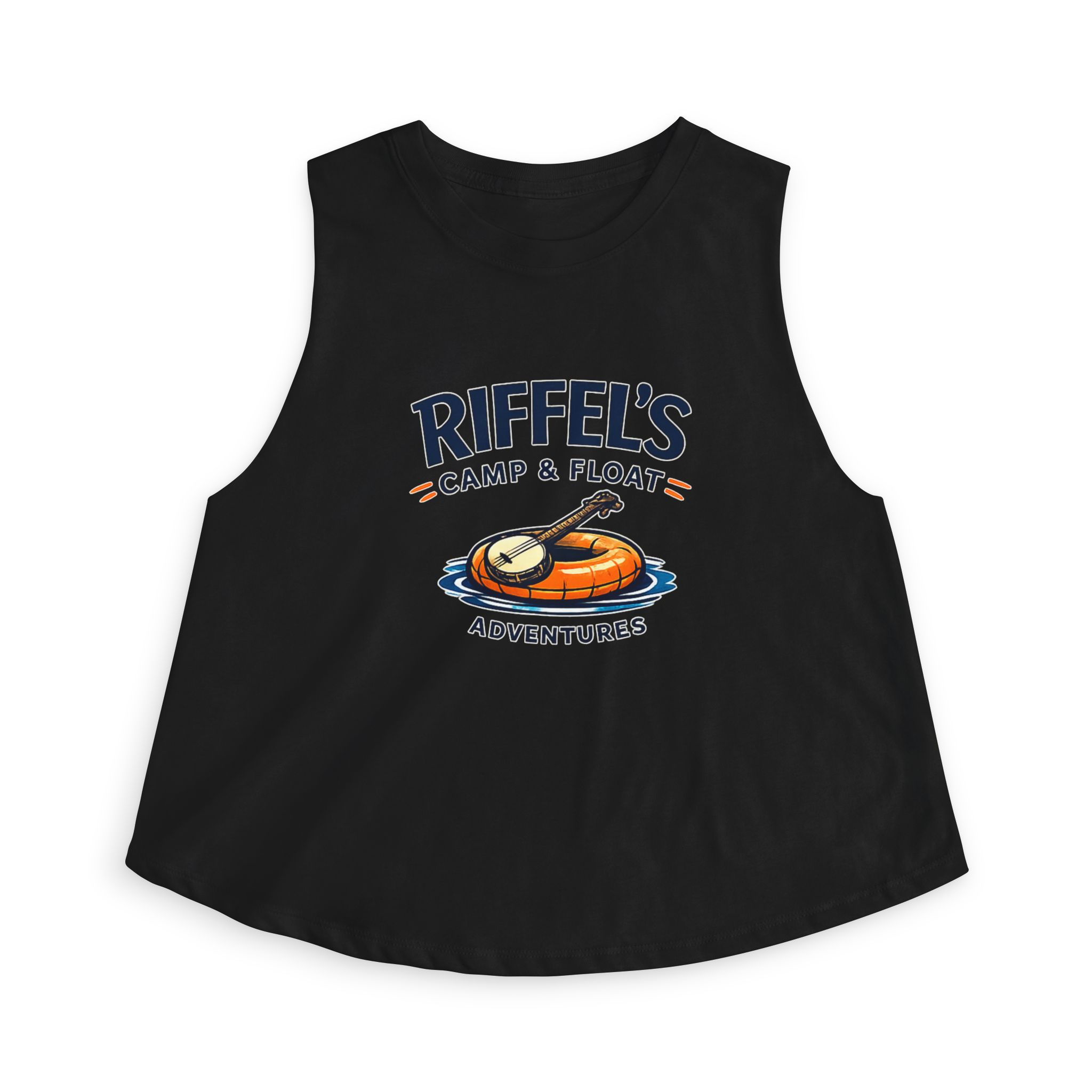 Camp & Float Adventures Crop Top — "Riffel's" Outdoor Summer Tank