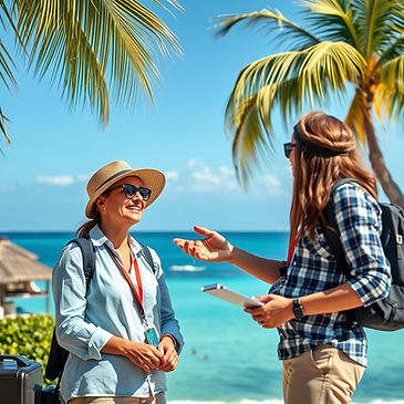 a travel advisor helping a client