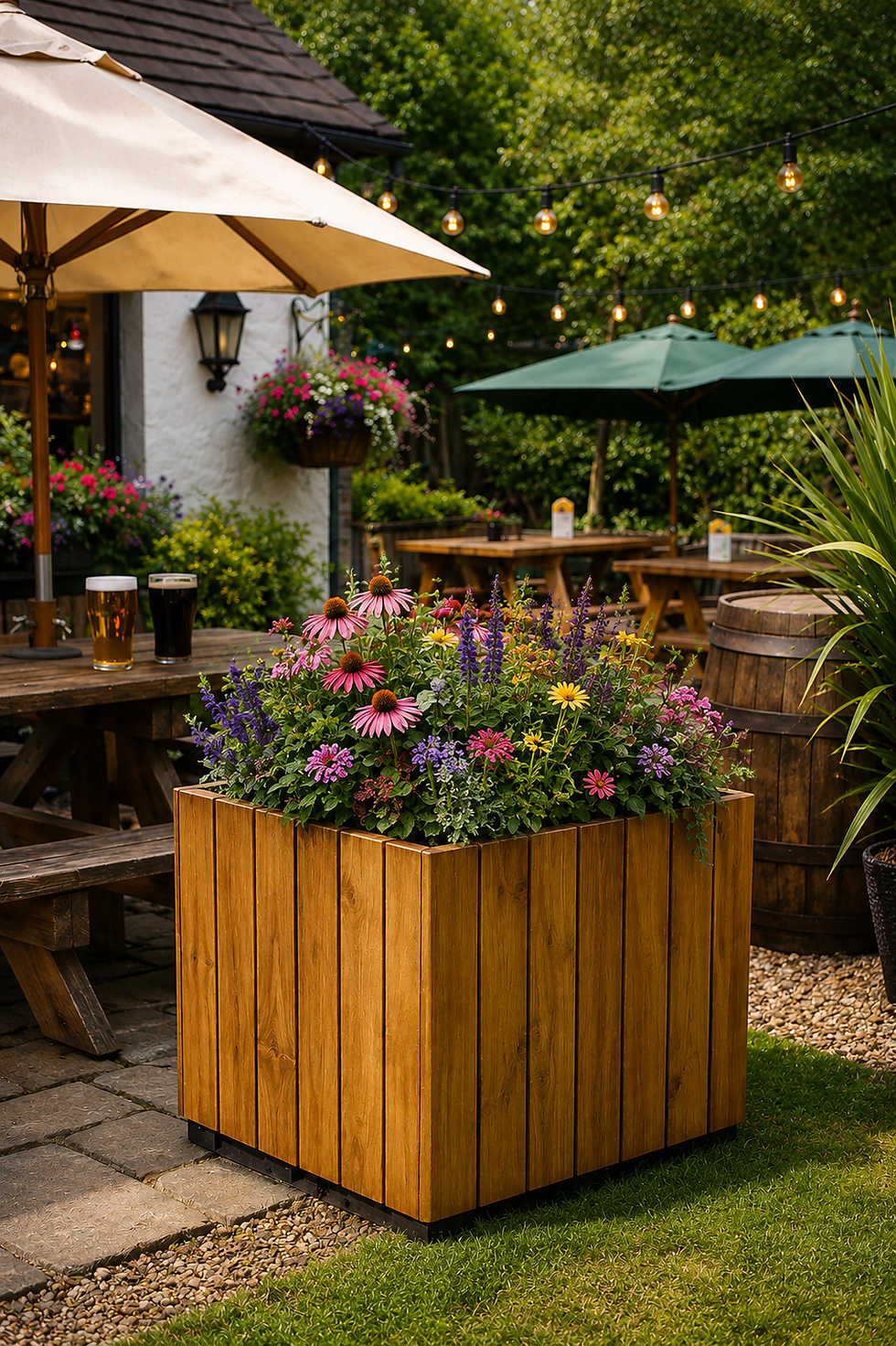 Elan AquaBloom Wooden Cube Planter