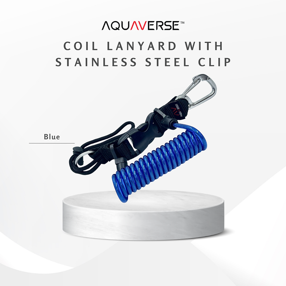 Thumbnail: Coil Lanyard with Stainless Steel 316 Clip Spring Lanyard