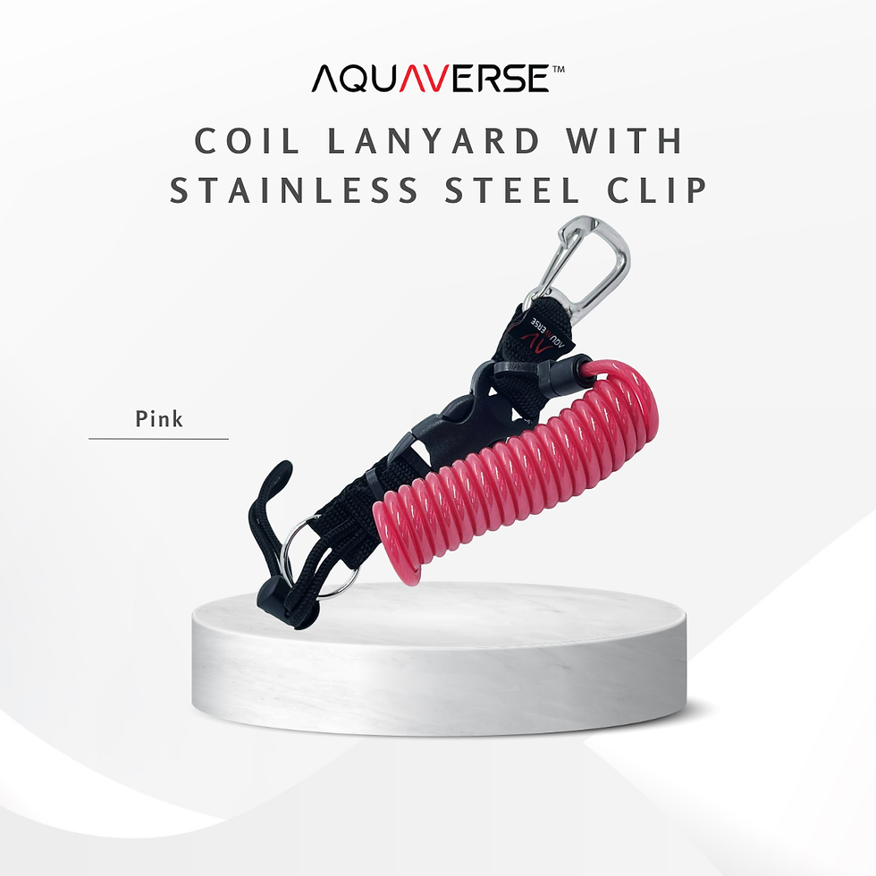 Thumbnail: Coil Lanyard with Stainless Steel 316 Clip Spring Lanyard