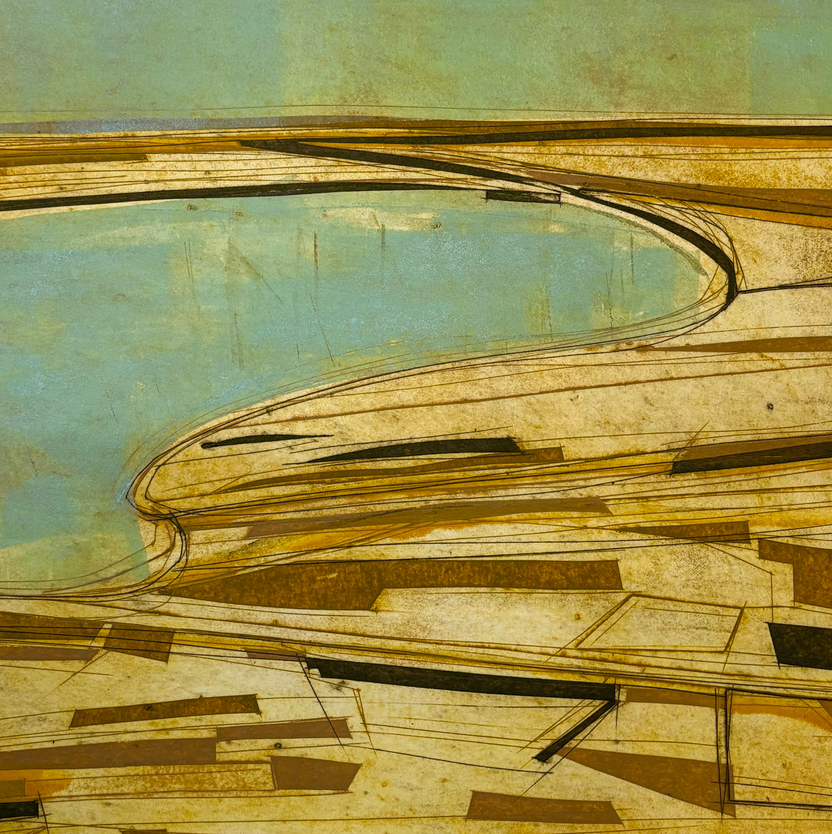 River Deben Collagraph Print