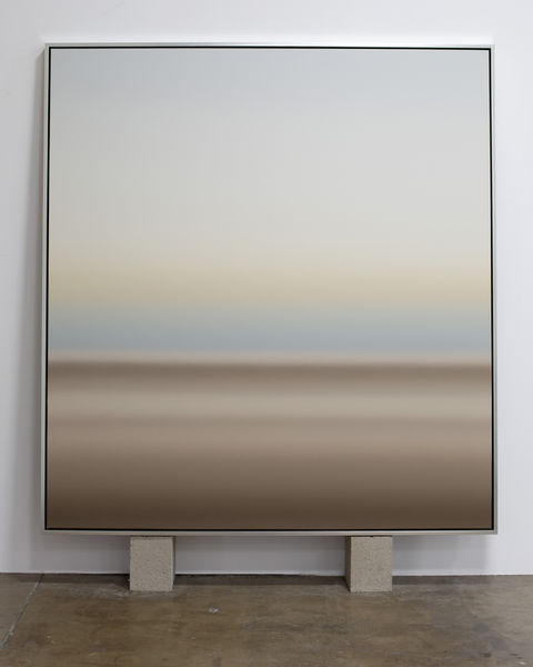 You are the Quarry 60x65, an original oil horizon painting by contemporary fine artist Jeff Peters, capturing a serene, modern horizon in a minimalist, atmospheric style. Luxury fine art for collectors, galleries, and sophisticated interiors.