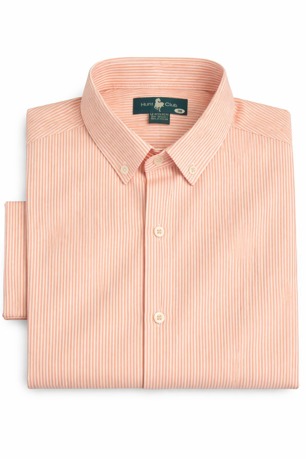Camisa rayas finas naranja y blanca 