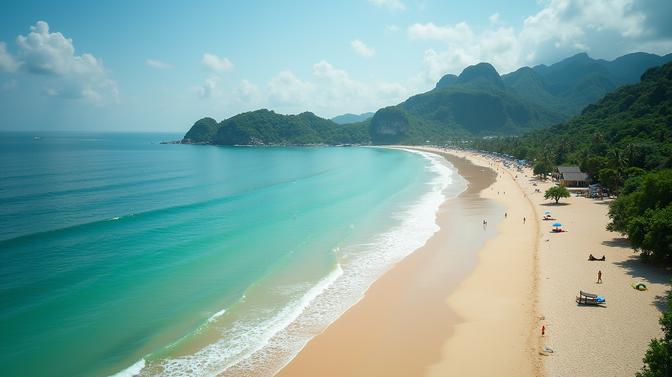high angle view of a scenic Vietnamese beach with clear water