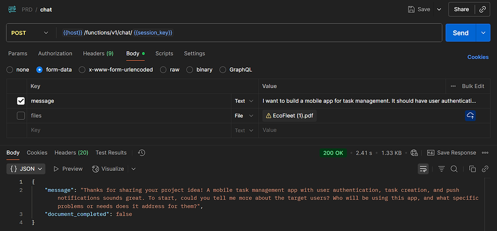 Test 2. Chat with AI Agent