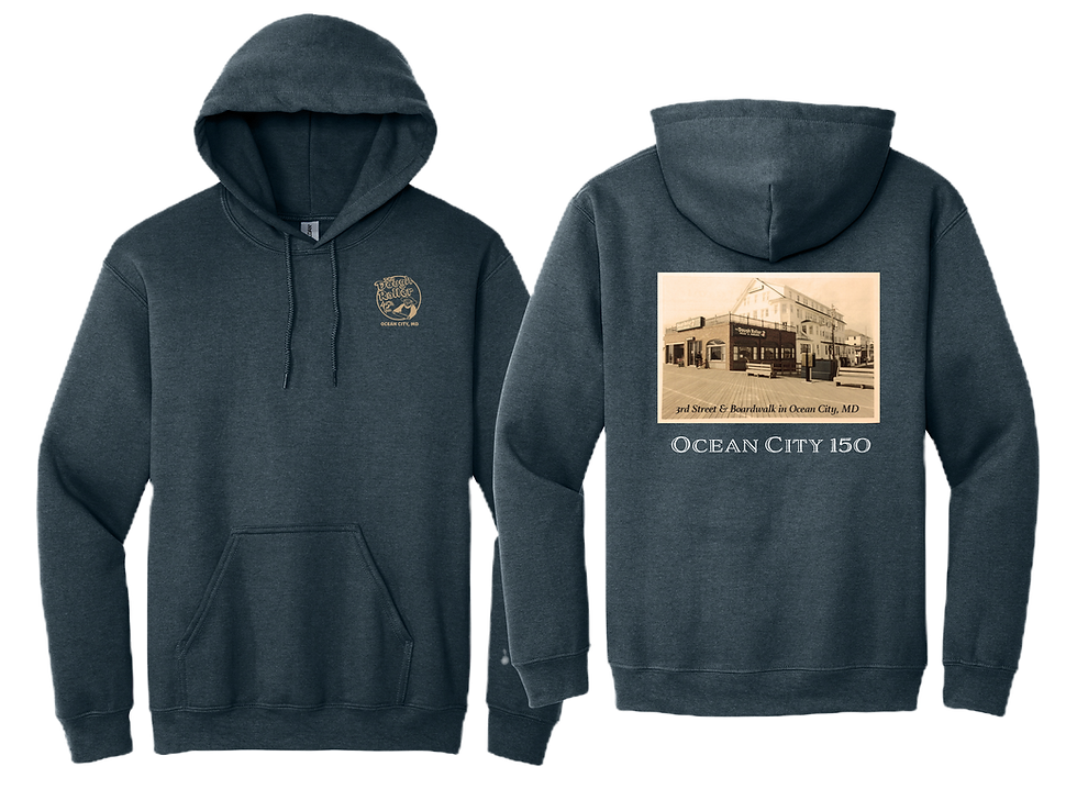 Vintage Dough Roller Sepia Print Hoodie (Heathered Blue)