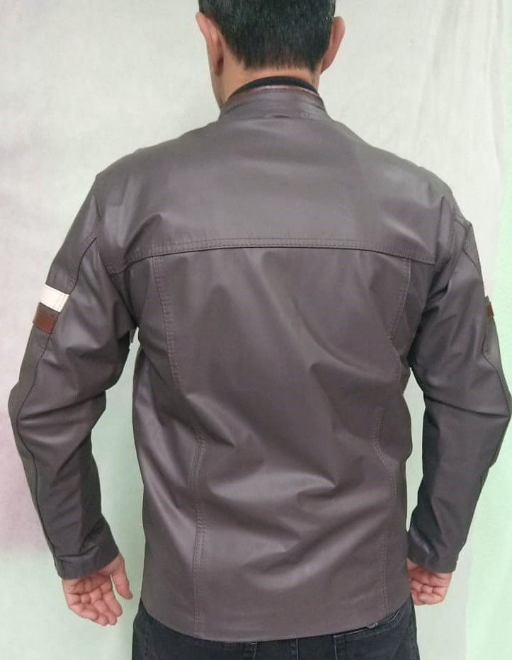 Miniatura: jaqueta de couro masc, com faixa