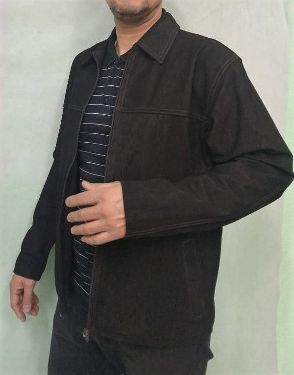 Miniatura: jaqueta de couro escovado