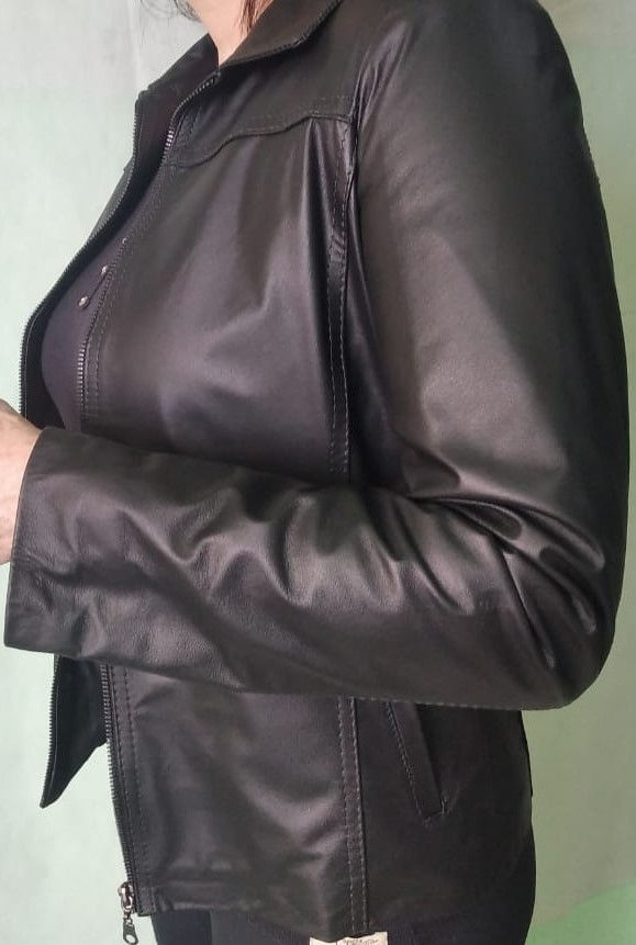 Miniatura: Jaqueta de couro feminino básica