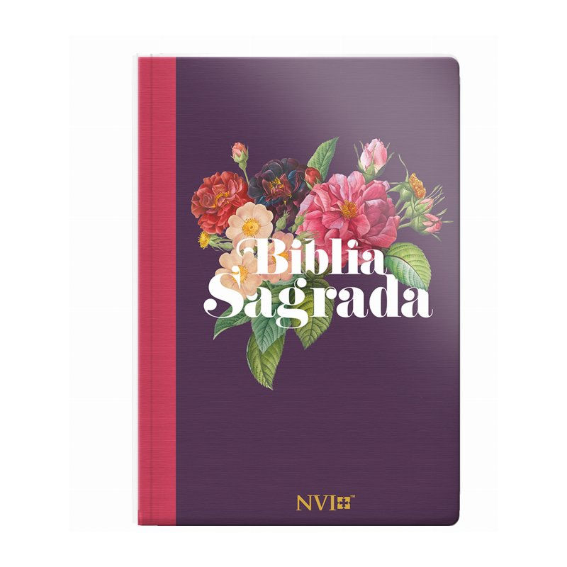 BÍBLIA NVI GIGANTE NOVO TESTAMENTO - 2 CORES ESPECIAL FLORAL VINHO