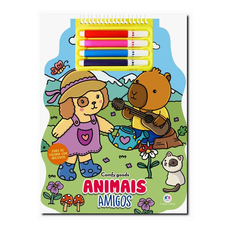 ANIMAIS AMIGOS: COLORIR COM ADESIVOS E CANETINHAS