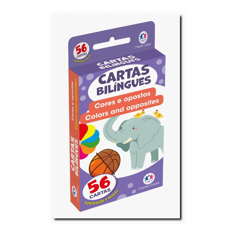 FLASH CARDS CARTAS BILÍNGUES - CORES E OPOSTOS - COLORS AND OPPOSITES