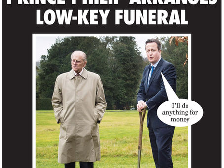 Front page of Private Eye 14th April, 2021 - Phil his boots