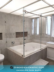 Cancel para baño de cristal, Diseño en cristal.