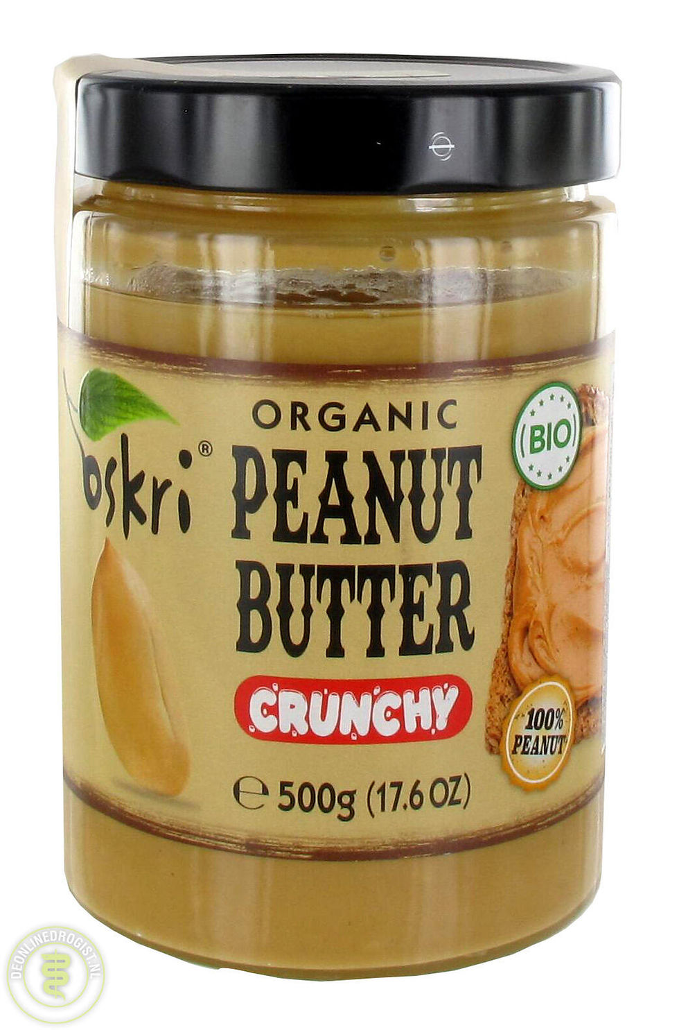OSKRI, PEANUT BUTTER CRUNCHY 500G BIO