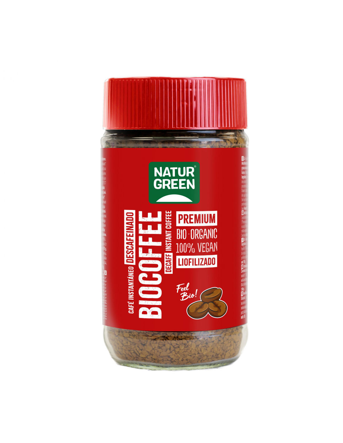 NATURGREEN, BIOCOFFEE DECAFF INSTANT BIO 100G