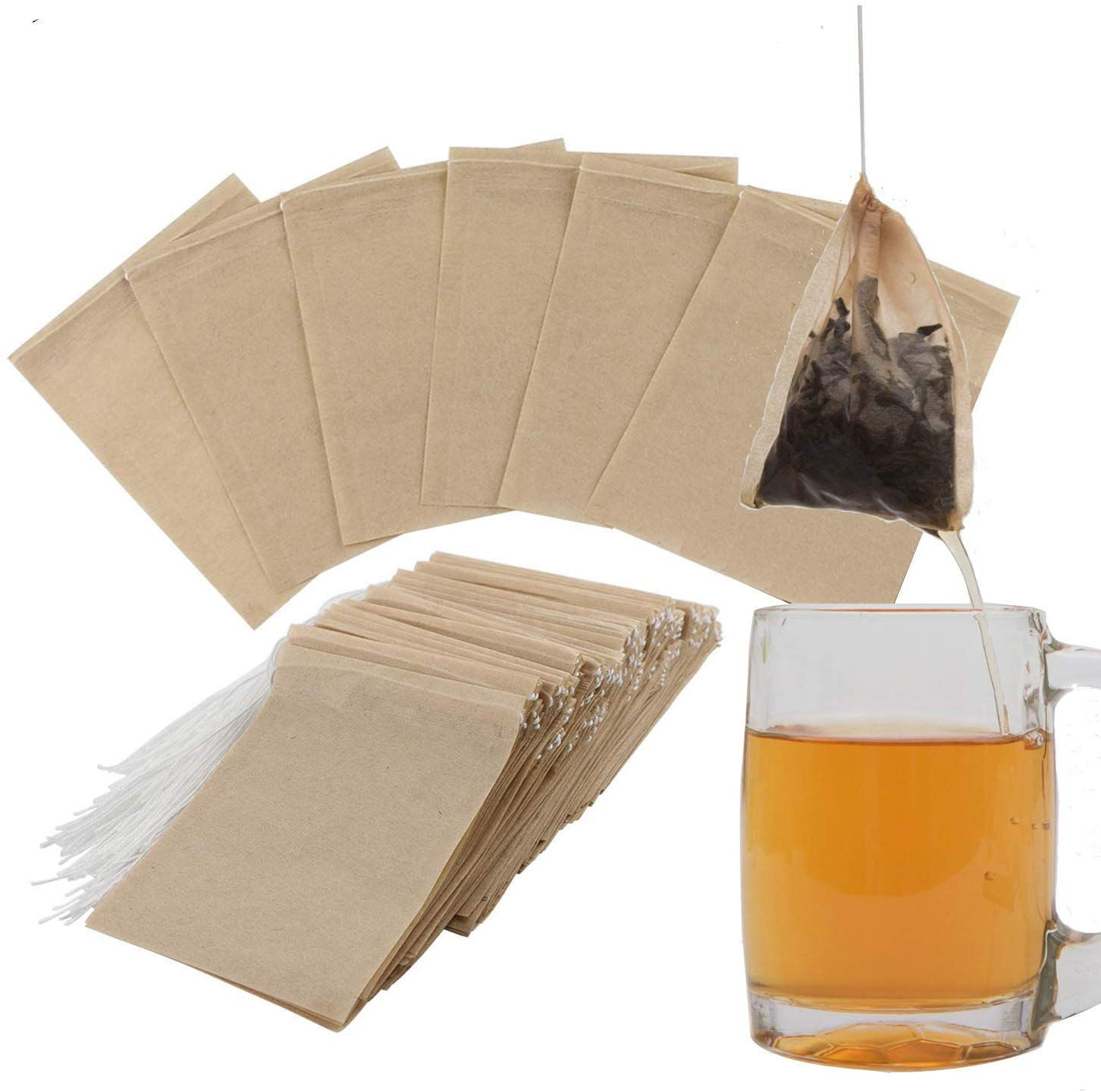Tea Filter bags, safe and natural material 100 count